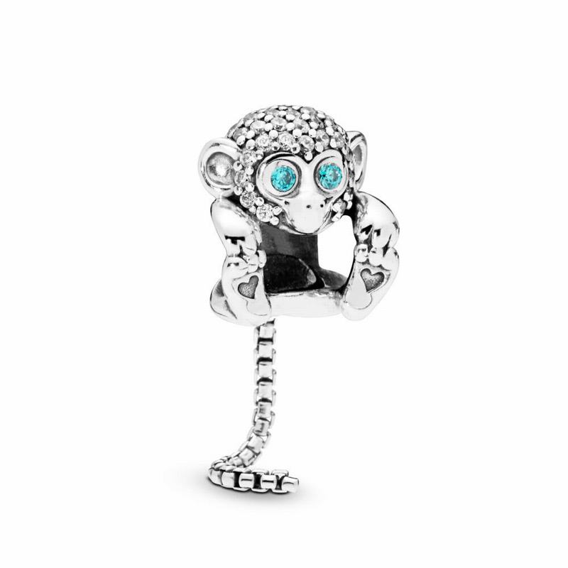 Talismane Pandora Sparkling Monkey Argint (mRl71LIq)